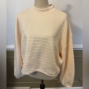 Prana Ivory Quilted Mock Neck Top
